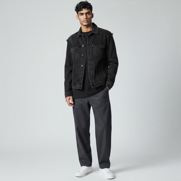 Forever 21 Black Denim Jacket – Men’s Size Small - Picture 4 of 5